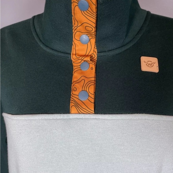 Moosejaw Women's Long Weekend 1/4 Snap Pullover Sweatshirt Green Size XL - Picture 3 of 9